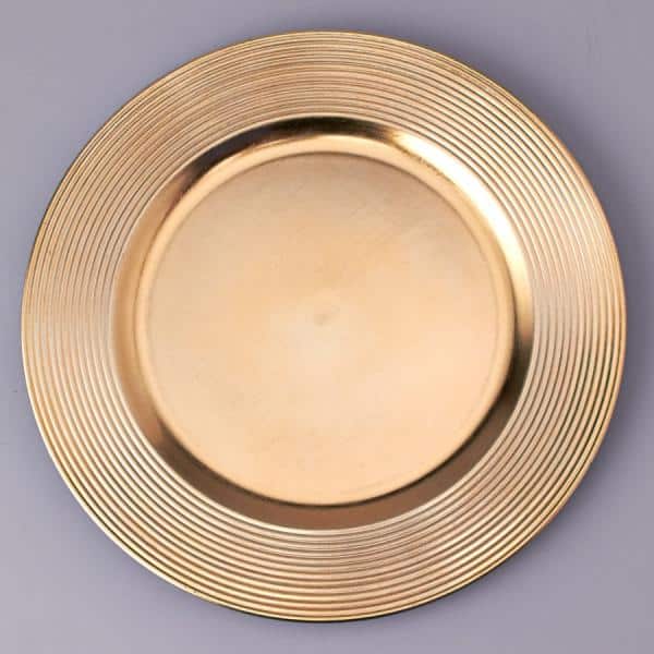 Decostar™ Plastic Charger Plate 13″ – Gold – 24 Pieces | Rental