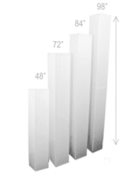 48″ Illuminated Small Acrylic Square Column | Rental