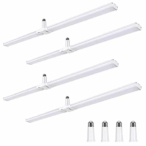 4 Pack 4FT LED Shop Light, Deformable LED Shop Light, E26 Base Easy Installstion Shop Lights Fixture, 6000LM, 50W [250W Equivalent], 5000K Daylight Shop Lights for Garages, Worksho | Rental