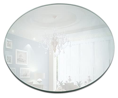 12 Inch Round Mirror Candle Plate with Round Edge 1.5 mm Thick set of 12 | Rental