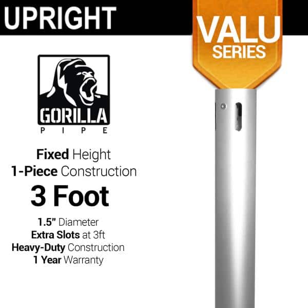 Valu Series – 3ft 1.5″ Fixed Upright w/Chrome Cap | Rental Valu Series – 3ft 1.5″ Fixed Upright w/Chrome Cap | Rental