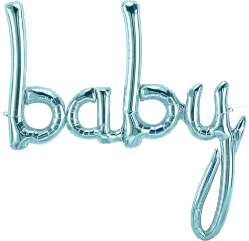 46″ It’s A Boy Pastel Blue Air-Fill Script Phrase Anagram Balloon | Purchase | Rental