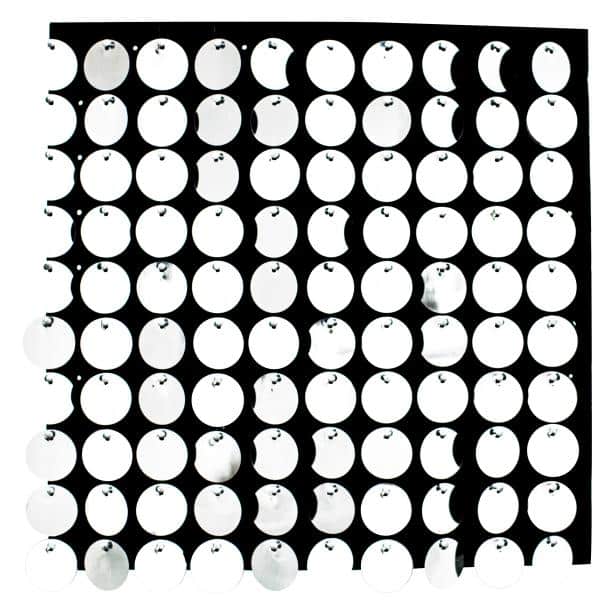 Decostar™ Shimmer Wall Panels w/ Black Backing & Round Sequins – 24 Tiles – Silver | Rental Decostar™ Shimmer Wall Panels w/ Black Backing & Round Sequins – 24 Tiles – Silver | Rental