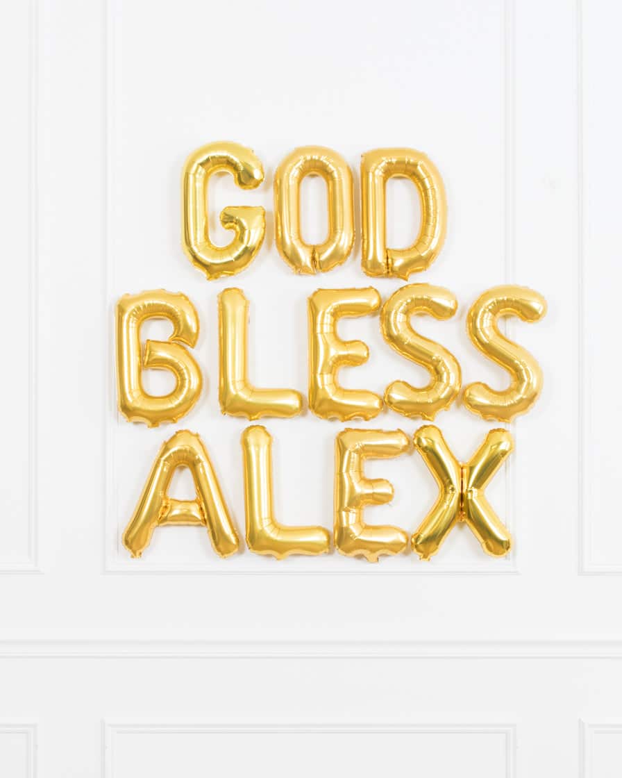 16in “GOD BLESS Name” Foil Balloon Set | Rental 16in “GOD BLESS Name” Foil Balloon Set | Rental