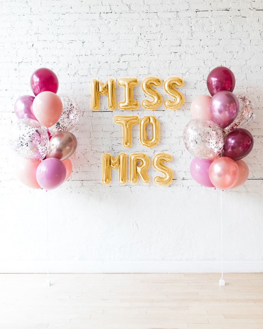 Berry Blush – Letters & Confetti Balloon Bouquets Set | Rental