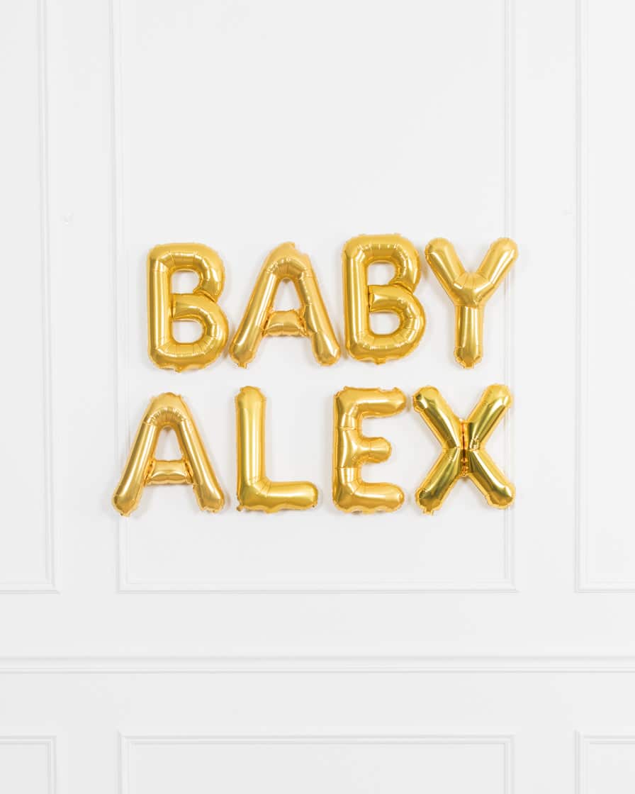 16in Gold “BABY Name” Foil Letters Set | Rental 16in Gold “BABY Name” Foil Letters Set | Rental