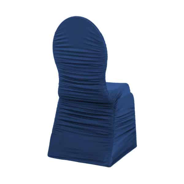 200 GSM Grade A Quality Ruched Chair Cover By Eastern Mills – Spandex/Lycra – Navy Blue | Rental 200 GSM Grade A Quality Ruched Chair Cover By Eastern Mills – Spandex/Lycra – Navy Blue | Rental