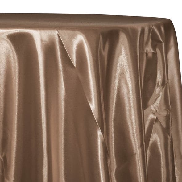 Bridal Satin Table Linen in Cappucino 47 | Rental