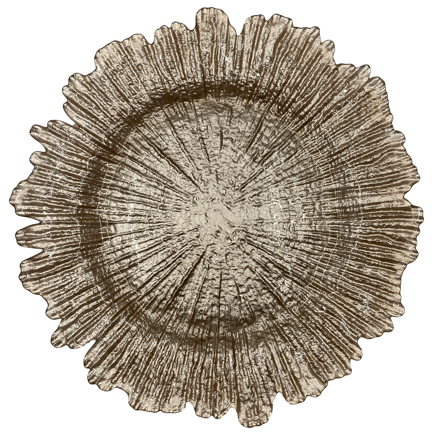Reef – Glass Charger Plate in Champagne (Item # 0126) | Rental Reef – Glass Charger Plate in Champagne (Item # 0126) | Rental