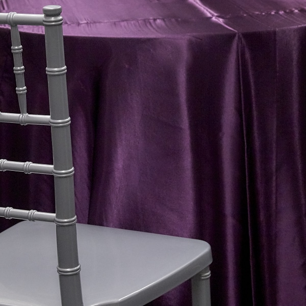 DARK PURPLE – Deco Satin Tablecloth by Eastern Mills – Size Options | Rental DARK PURPLE – Deco Satin Tablecloth by Eastern Mills – Size Options | Rental
