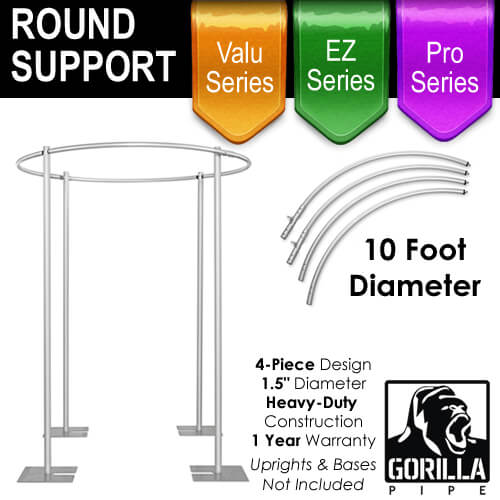 10ft Round Drape Support for 4-Post Canopy – 4 Piece | Rental 10ft Round Drape Support for 4-Post Canopy – 4 Piece | Rental