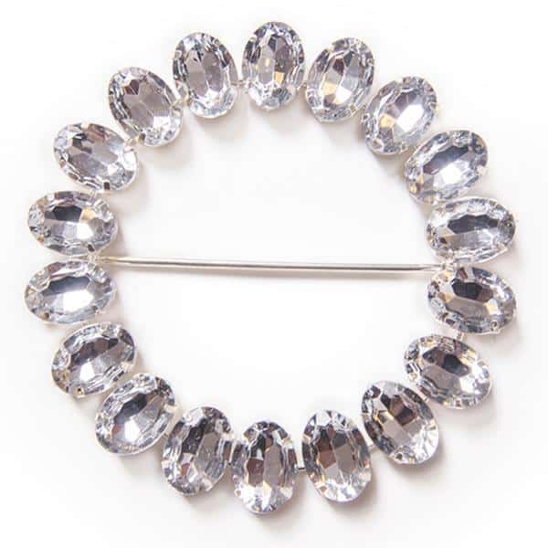 DecoStar™ JUMBO Round Buckle w/Clear Stones in Silver Setting | Rental