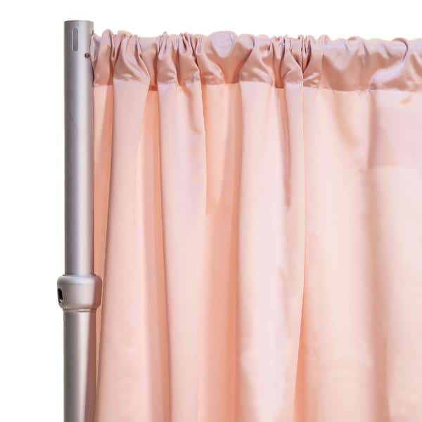 *FR* LUXE Satin Drape Panel by Eastern Mills (59″ Wide) w/ 4″ Sewn Rod Pocket – Blush | Rental