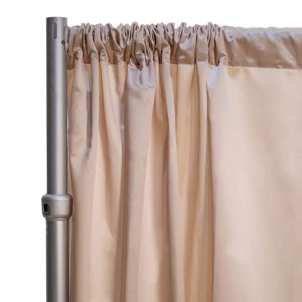 *FR* LUXE Satin Drape Panel by Eastern Mills (59″ Wide) w/ 4″ Sewn Rod Pocket – Sultry Beige | Rental