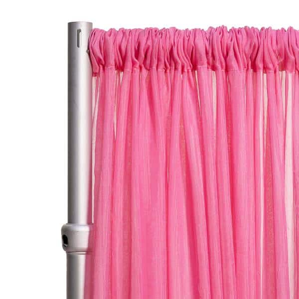 *FR* 10ft Wide Sheer Voile Curtain Panel by Eastern Mills w/ 4″ Pockets – Bubble Gum Pink | Rental