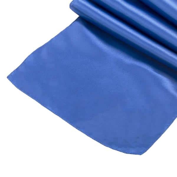 Sleek Satin Runner 14″ x 108″ – Royal Blue | Rental Sleek Satin Runner 14″ x 108″ – Royal Blue | Rental