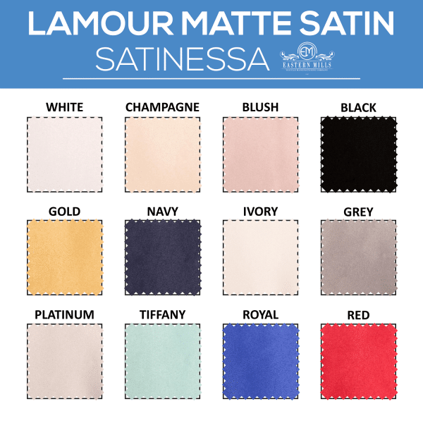 15FT – *FR* Lamour Matte Satin “Satinessa” w/ 4″ Rod Pocket – 118″ Wide – Many Color Options | Rental