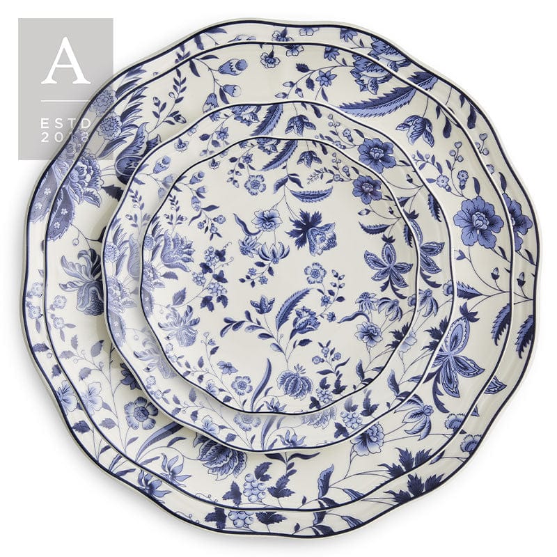 ELEANOR INDIGO DISHWARE – Salad Plate – Rim Decor – 8.25″ | Rental