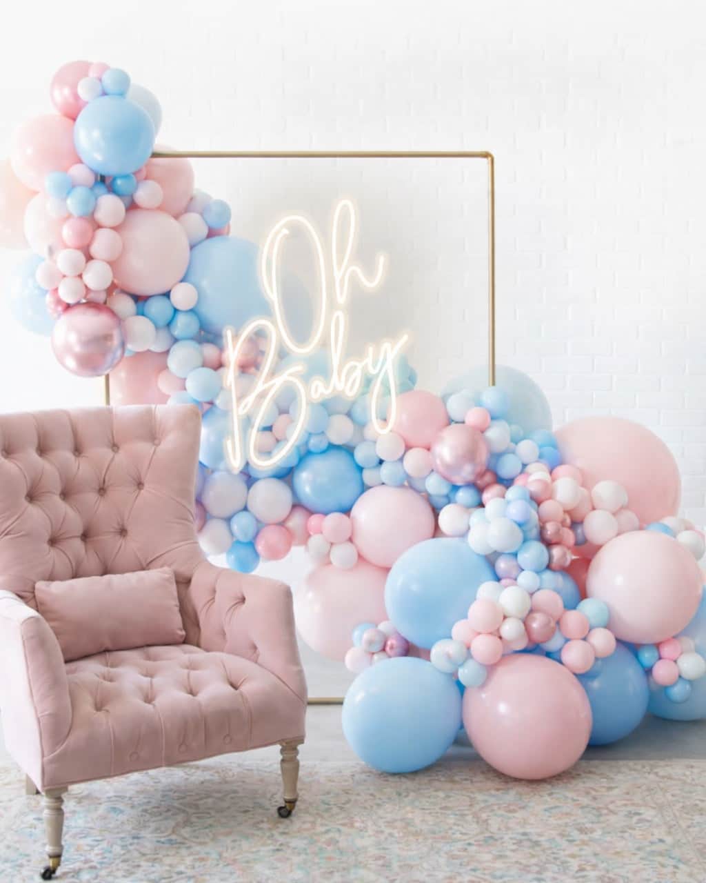 Petits Pastels – 4×6 Frame Install Piece with Neon Sign | Rental
