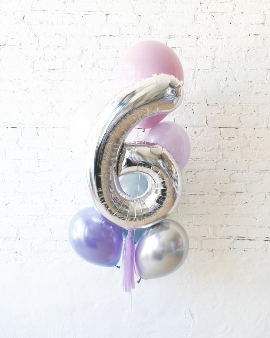 GIFT-Winter Wonderland Foil Number and Latex Balloon Bouquet | Rental