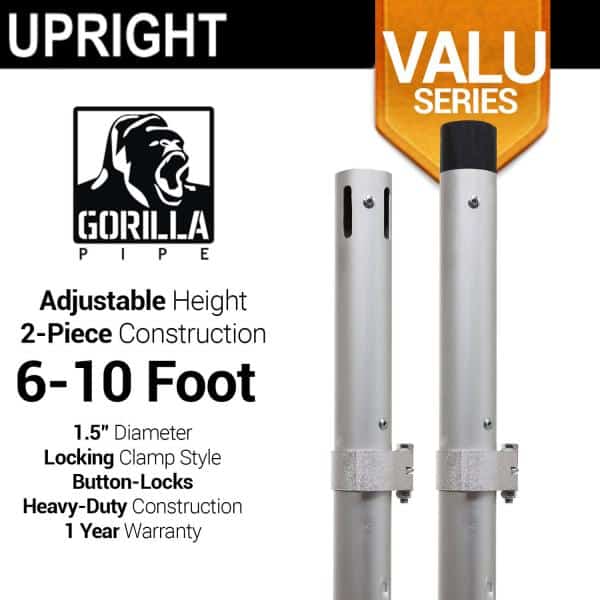 Valu Series – 6-10ft Adjustable Slip-Fit 1.5″ Upright | Rental Valu Series – 6-10ft Adjustable Slip-Fit 1.5″ Upright | Rental