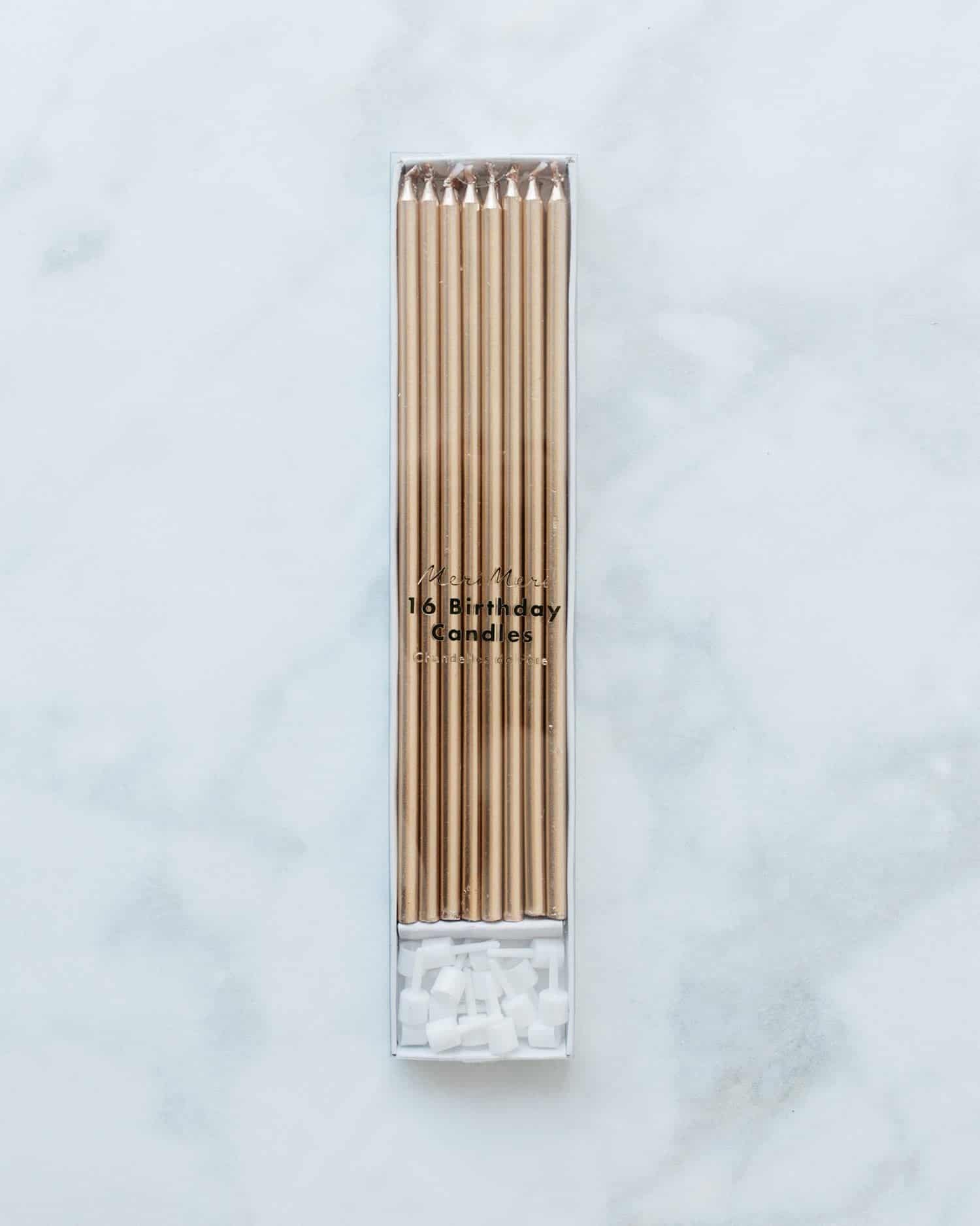 Meri Meri Gold Candles – pack of 16 | Rental Meri Meri Gold Candles – pack of 16 | Rental