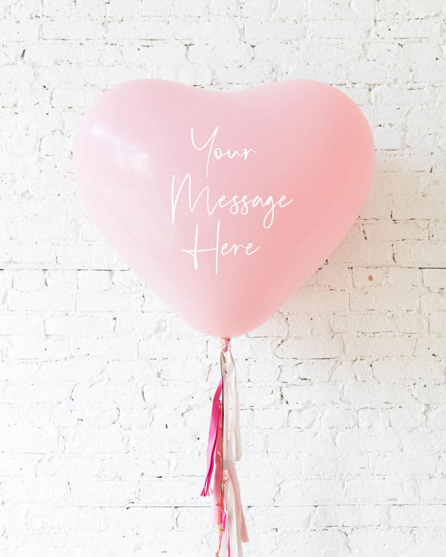 GIFT-Pink Giant Heart Balloon and Shades of Pink Tassel | Rental