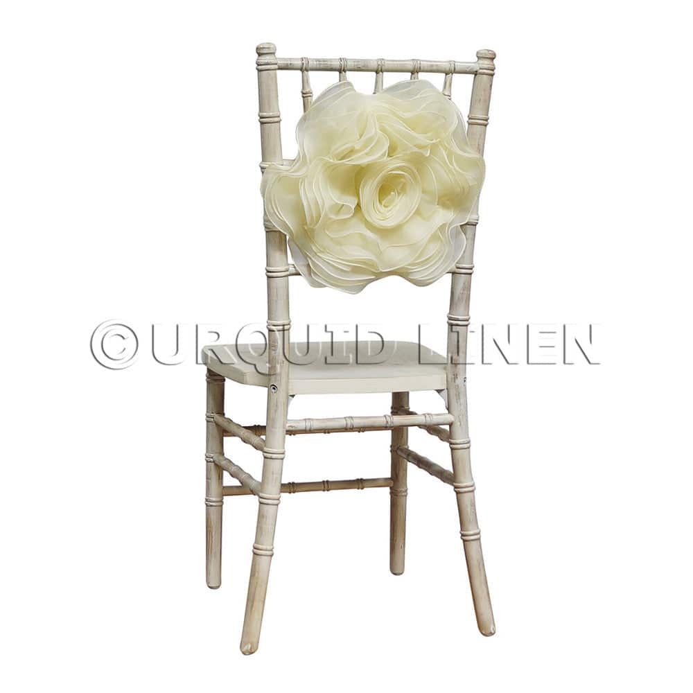 Organza Rosette Bow & Band – Ivory | Rental