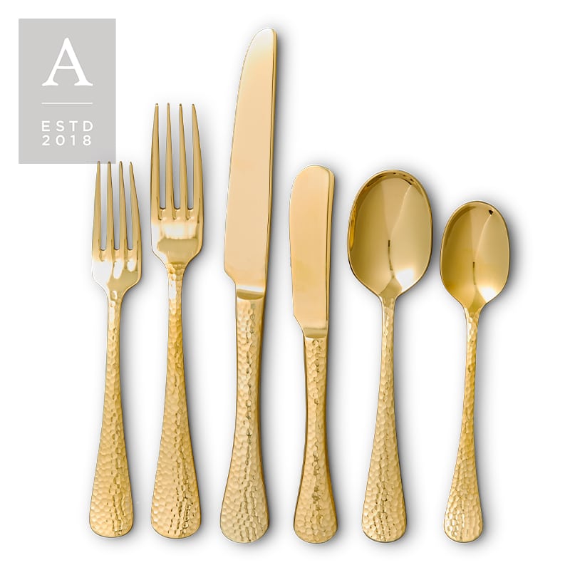 Nico Gold Mirror Flatware Collection | Rental