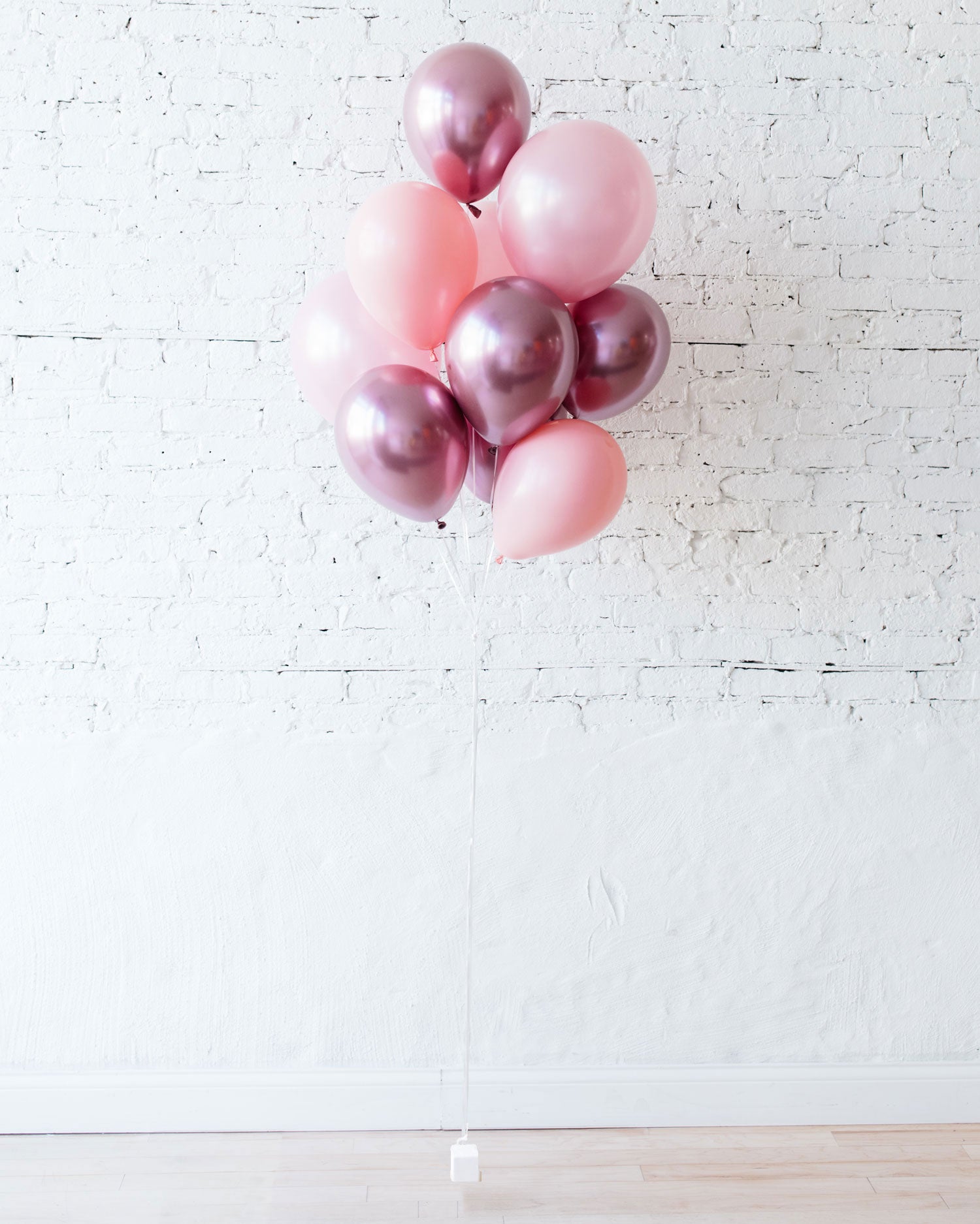 GIFT-Pink & Chrome Mauve 11in balloons – bouquet of 10 | Rental