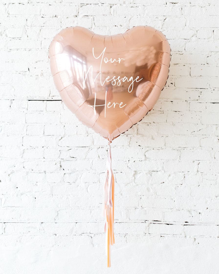 GIFT-36in Rose Gold Heart Foil and Blush and Mauve Tassel | Rental