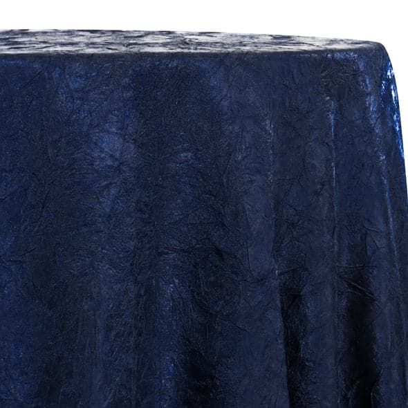 Crush Satin (Bichon) Table Linen in Navy | Rental