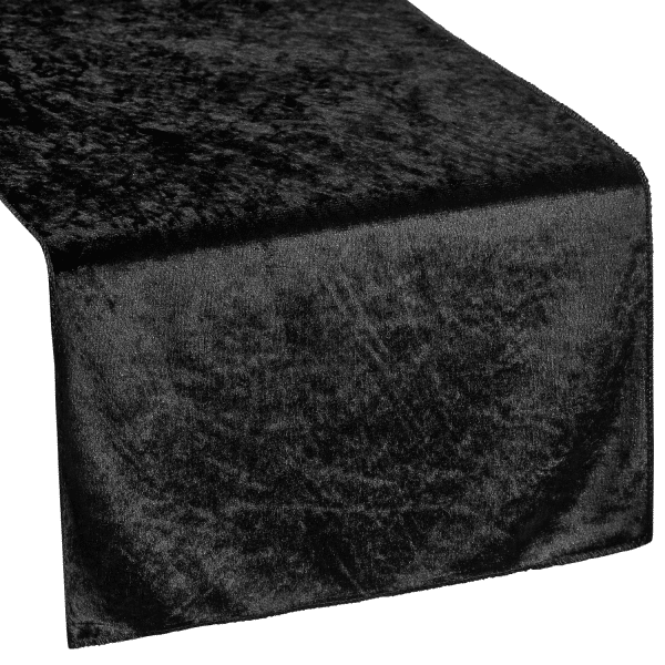 Premade Velvet Table Runner – Black | Rental