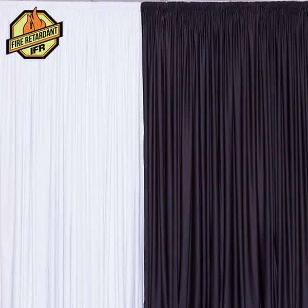 18ft IFR Spandex Party Drape by Eastern Mills – 200GSM – 10ft Extra Wide! | Rental
