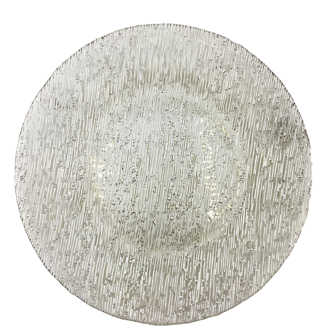 Static – Glass Charger Plate in Silver (Item # 0290) | Rental Static – Glass Charger Plate in Silver (Item # 0290) | Rental