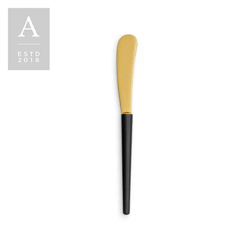 Stiletto Gold Black Matte Butter Knife | Rental