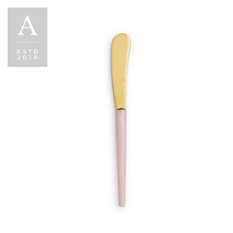 Stiletto Gold Blush Horn Butter Knife | Rental