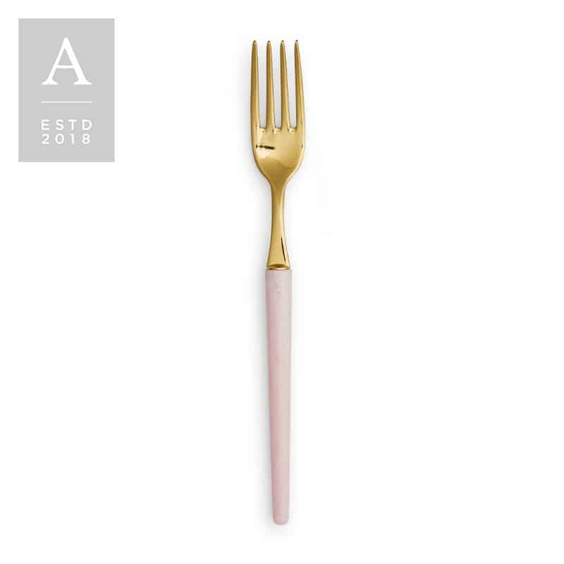 Stiletto Gold Blush Horn Dinner Fork | Rental