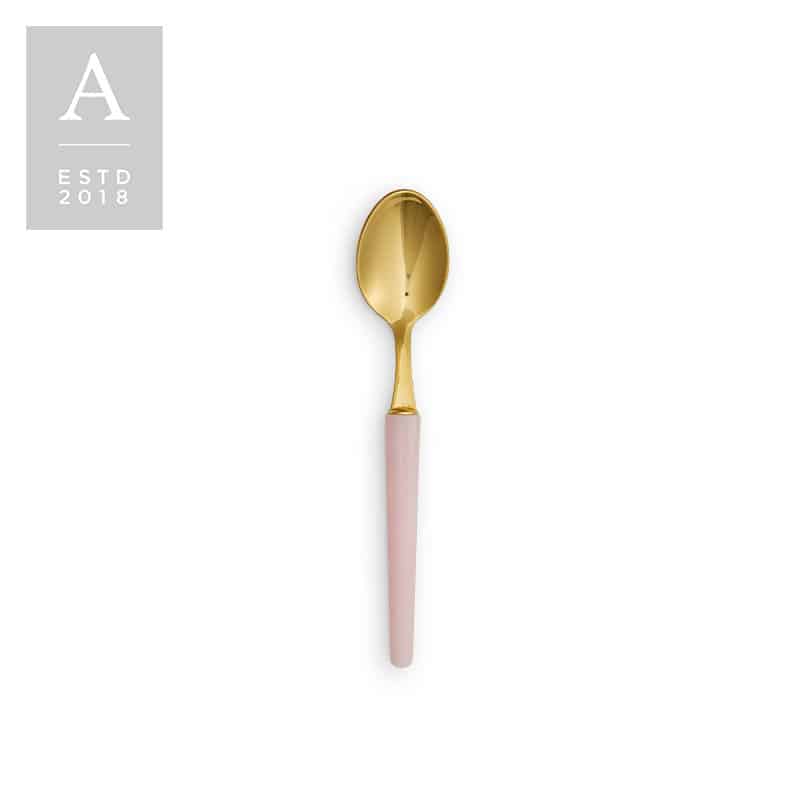Stiletto Gold Blush Horn Teaspoon | Rental
