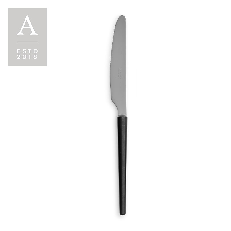 Stiletto Stainless Black Matte Dinner Knife | Rental