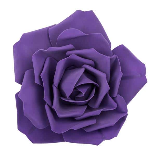 16″ Foam Rose for Wall Decor, Backdrops and More – Purple | Rental