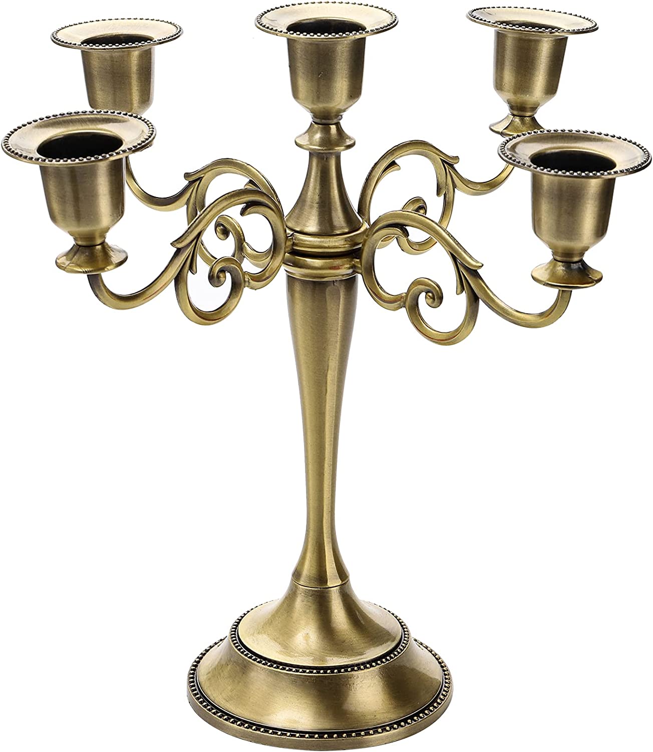 5 Arm Candelabra, 10.4 Inch Antique Bronze Candle Holder Bronze Candelabra Candlestick Holder for 1 Inch Diameter Pillar Candles, Taper Candles Holder, Candelabra Decoration, Wedding | Rental 5 Arm Candelabra, 10.4 Inch Antique Bronze Candle Holder Bronze Candelabra Candlestick Holder for 1 Inch Diameter Pillar Candles, Taper Candles Holder, Candelabra Decoration, Wedding | Rental