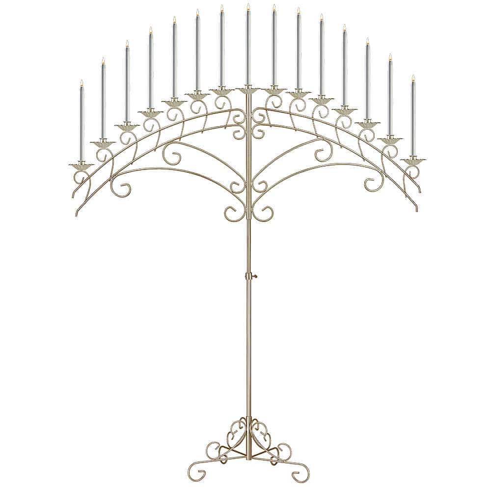 15-Light Fan Floor Candelabra – Gold Leaf | Rental 15-Light Fan Floor Candelabra – Gold Leaf | Rental