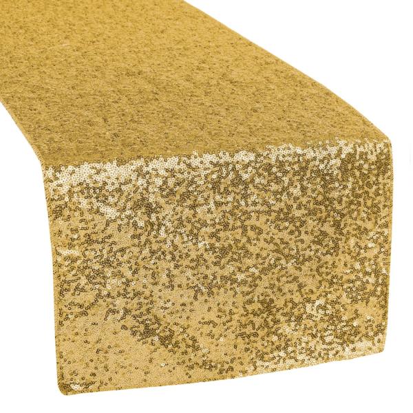 Standard Sequin Table Runner by Eastern Mills – Gold | Rental Standard Sequin Table Runner by Eastern Mills – Gold | Rental