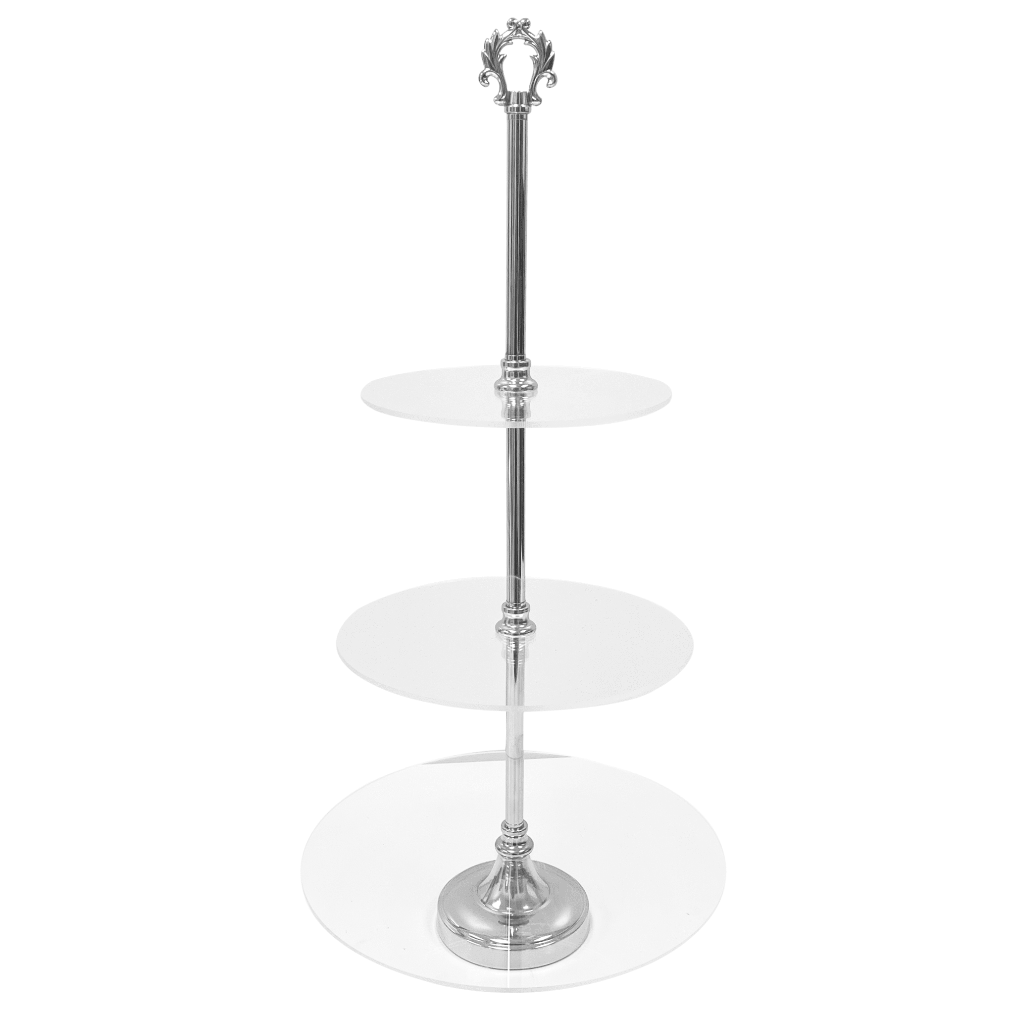 3 Tier Classic Round Acrylic Cupcake Dessert Stand – Silver | Rental 3 Tier Classic Round Acrylic Cupcake Dessert Stand – Silver | Rental