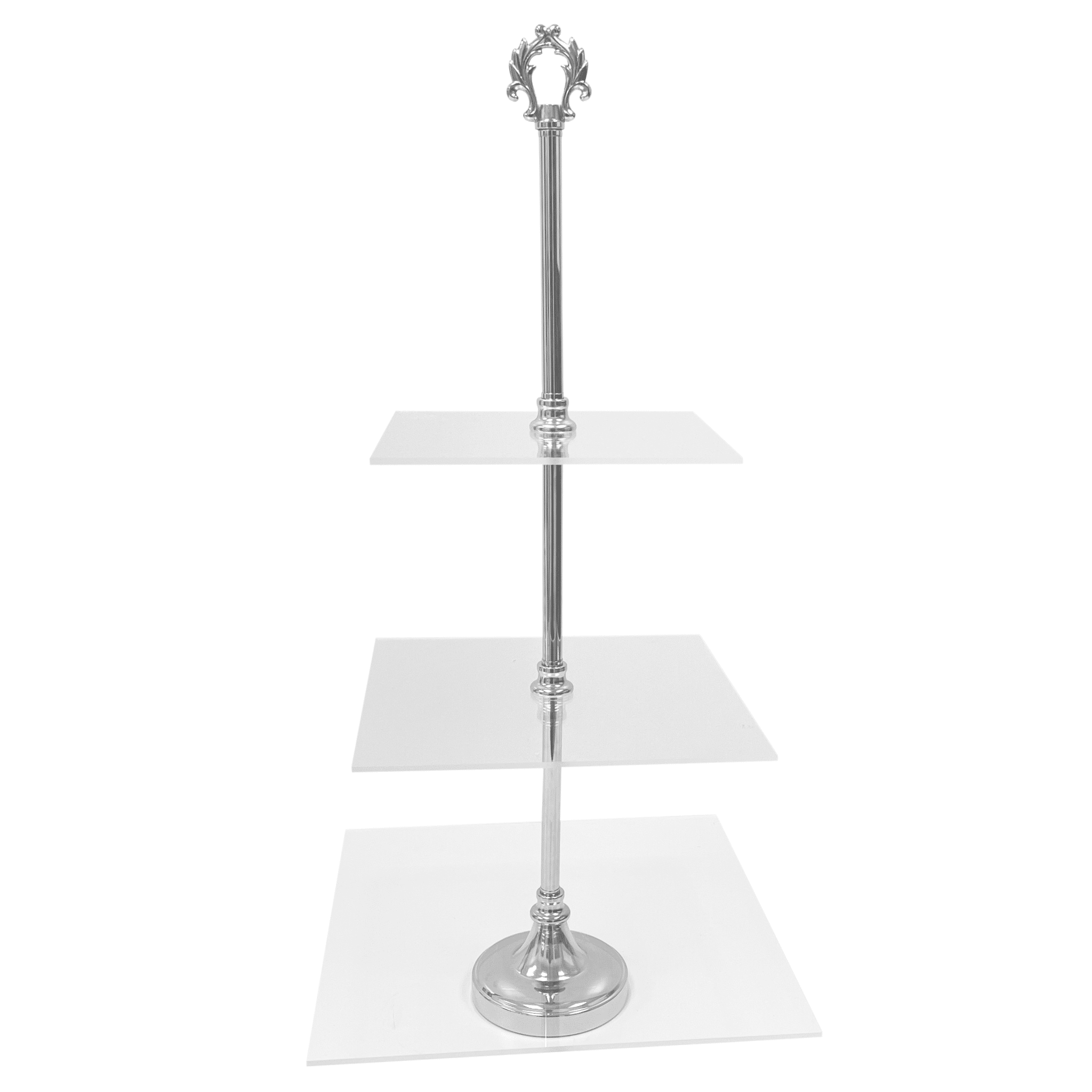 3 Tier Classic Square Acrylic Cupcake Dessert Stand – Silver | Rental 3 Tier Classic Square Acrylic Cupcake Dessert Stand – Silver | Rental
