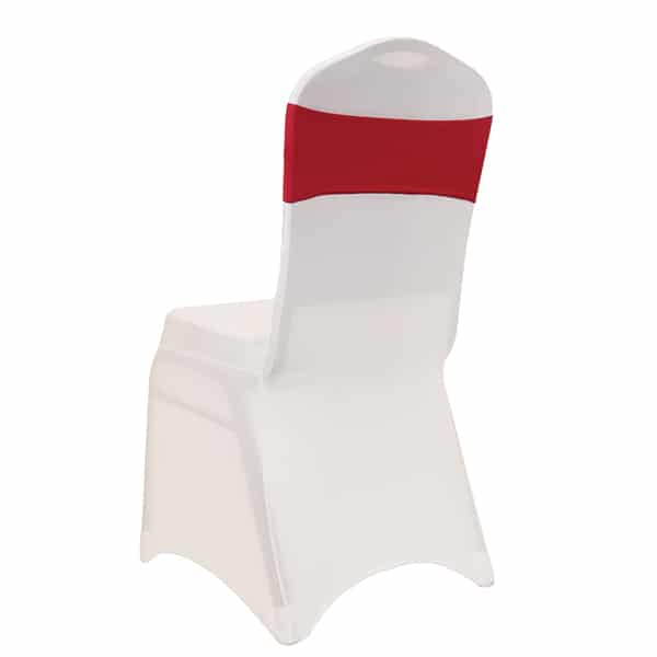DecoStar™ 5″ Wide Spandex Chair Band – Apple Red – 10 PACKS | Rental