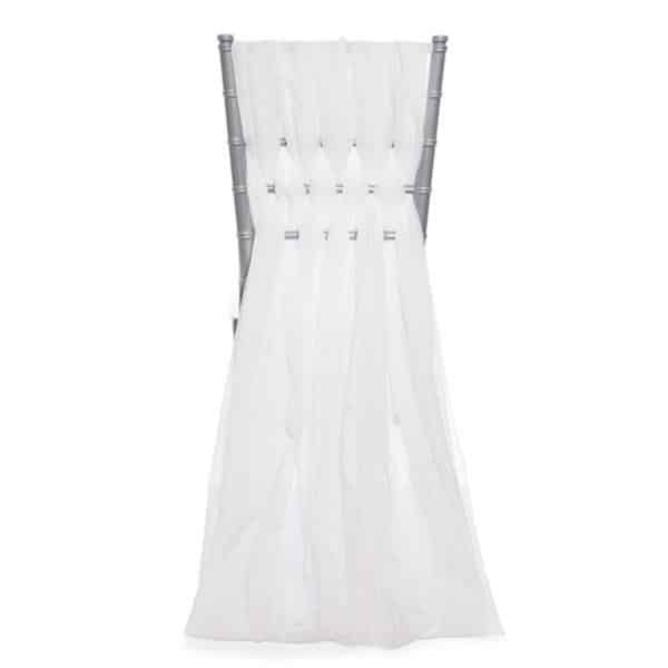 DecoStar™ 15″ Chiavari Chair Accent 5 Piece Sheer Weave – White | Rental DecoStar™ 15″ Chiavari Chair Accent 5 Piece Sheer Weave – White | Rental