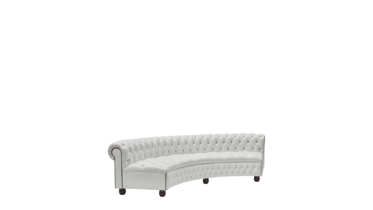 Chesterfield Sofa Curved – White | Rental